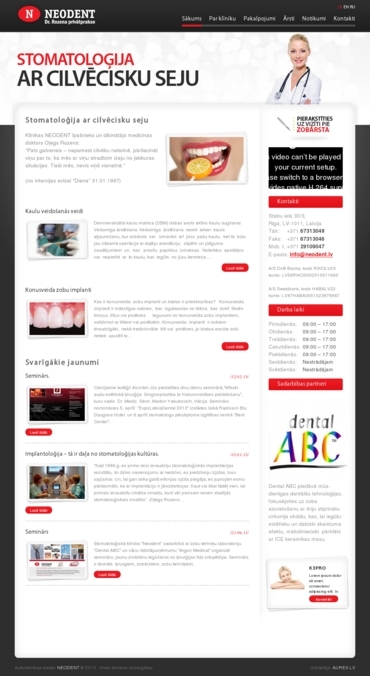Neodent – mājaslapas www.neodent.lv ekrānuzņēmums